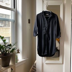 Zara premium denim collection charcoal shirt dress